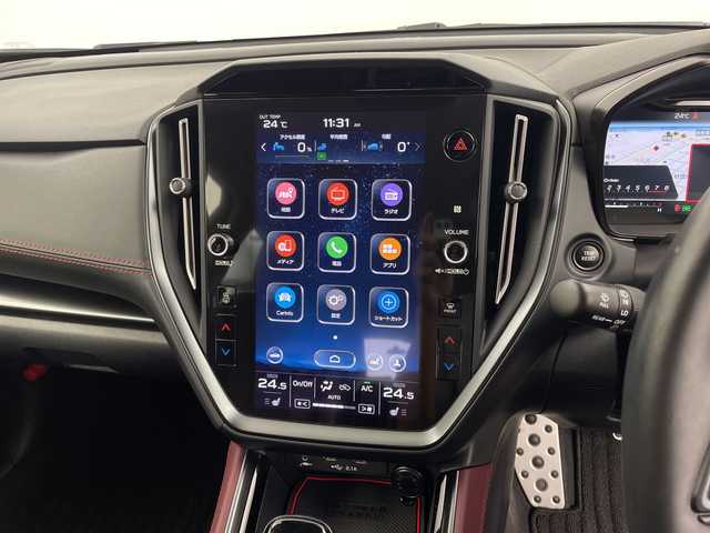 スバル レヴォーグ 1．8STIスポーツ EX 鹿児島県 2021(令3)年 4.3万km クリスタルホワイトP 純正11.6インチナビ/(BT/AM/FM/USB)/Applecarplay/Androidauto/アイサイト/衝突軽減ブレーキ/レーンキープアシスト/レーダークルーズコントロール/オートマチックハイビーム/電動リアゲート/電動パーキングブレーキ/オートホールド/ステアリング連動ヘッドライト/パドルシフト/革巻きステアリング/ステアリングスイッチ/前席パワーシート/前席シートヒーター/レザーシート/社外前後ドライブレコーダー/バックカメラ/純正LEDヘッドライト/純正フロアマット/保証書/取扱説明書