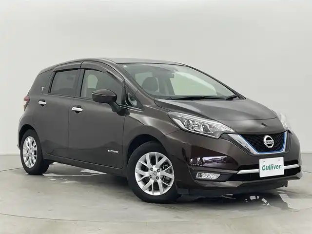 日産 ノート e－パワー メダリスト 富山県 2017(平29)年 3.4万km インペリアルアンバーP 社外前後ドラレコ/ハーフレザー調シート/衝突軽減ブレーキ/レーンキープアシスト/純正ナビ（CD DVD bluetooth）/フルセグTV/360度カメラ/前後コーナーセンサー/ETC/スマートキー＋プッシュスタート/HID、フォグ/DRIVE MODE切替/オートライト/スペアキー
