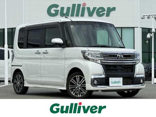 ダイハツ タント カスタムRS トップED LTD SAⅢ 佐賀県 2018(平30)年 3.5万km パールホワイトⅢ ワンオーナー/純正8インチSDナビゲーション/・フルセグTV/CD/DVD/SD/USB/HDMI/Bluetooth/パノラマモニター/前方ドライブレコーダー/両側パワースライドドア/レザー調シートカバー/D席シートヒーター/後席サンシェード/革巻きステアリング/ステアリングリモコン/純正15インチアルミホイール/純正LEDヘッドライト/・オートマチックハイビーム/純正LEDフォグランプ/純正フロアマット/純正ドアバイザ―/衝突被害軽減ブレーキ/車線逸脱警報機能/横滑り防止装置