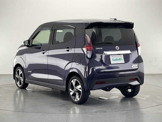 日産 デイズ ハイウェイスターG ターボ 長野県 2023(令5)年 2万km アメジストパープル ４WD/純正ナビ/Bluetooth Audio/USB接続/地デジTV/アラウンドビューモニター/アイドリングストップ/エマージェンシーブレーキ/オートマチックハイビーム/LEDヘッドライト/オートライト/スマートキーx2/プッシュスタート/ETC/コーナーセンサー/純正15インチアルミ/スタッドレス＋アルミ車載
