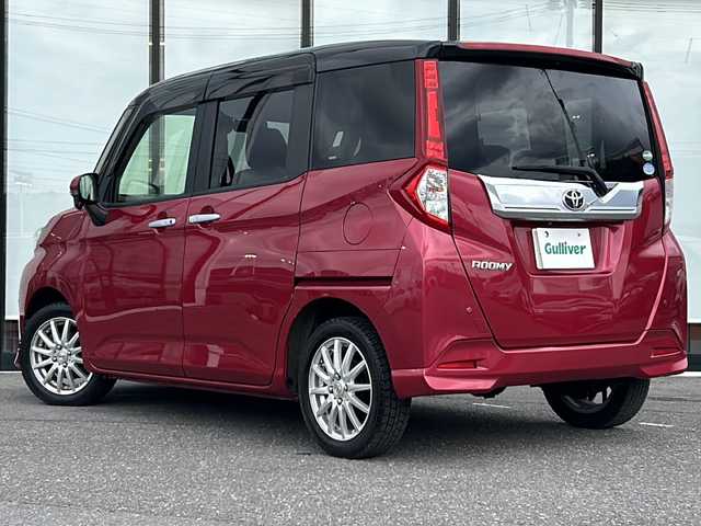 トヨタ ルーミー カスタムG S 山形県 2017(平29)年 4万km ブラックマイカ/マゼンダベリーメタリック 禁煙車/4WD/スマートアシスト/横滑り防止装置/クルーズコントロール/バックカメラ/後方コーナーセンサー/純正ナビ/（Bluetooth/フルセグ/AM/FM)/テレビキャンセラー/両側パワースライドドア/アイドリングストップ/ETC/純正エンジンスターター/オートLEDライト/フォグランプ/ドアバイザー