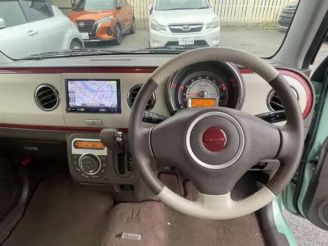 スズキ ラパン ショコラ X 愛知県 2014(平26)年 10.9万km フォレストアクアメタリック/ホワイト 【(株)IDOMが運営する【じしゃロン名古屋鳴海店】の自社ローン対象車両になります。こちらは現金ご利用時の価格です。自社ローンご希望の方は別途その旨お申付け下さい。】/メモリナビ（CD/DVD/フルセグTV/BT）/ETC/スマートキー/前後ドラレコ/スペアキー/HID/オートエアコン