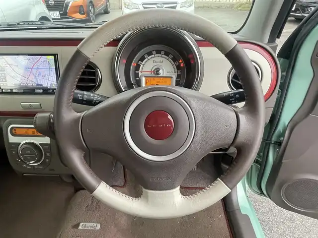 スズキ ラパン ショコラ X 愛知県 2014(平26)年 10.9万km フォレストアクアメタリック/ホワイト 【(株)IDOMが運営する【じしゃロン名古屋鳴海店】の自社ローン対象車両になります。こちらは現金ご利用時の価格です。自社ローンご希望の方は別途その旨お申付け下さい。】/メモリナビ（CD/DVD/フルセグTV/BT）/ETC/スマートキー/前後ドラレコ/スペアキー/HID/オートエアコン