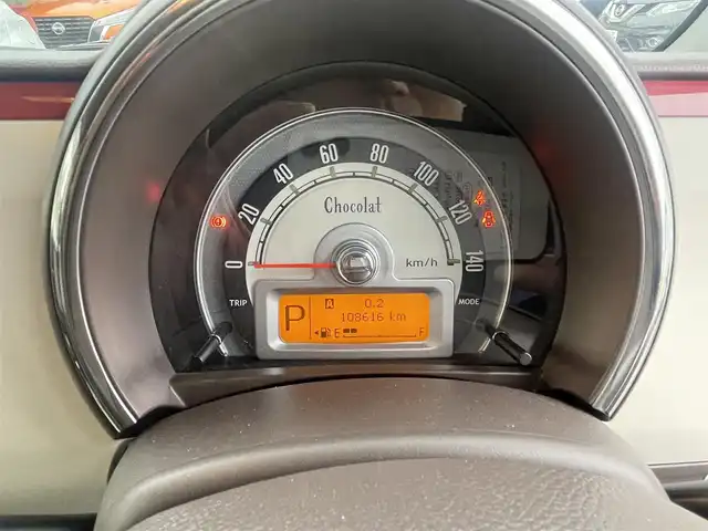 スズキ ラパン ショコラ X 愛知県 2014(平26)年 10.9万km フォレストアクアメタリック/ホワイト 【(株)IDOMが運営する【じしゃロン名古屋鳴海店】の自社ローン対象車両になります。こちらは現金ご利用時の価格です。自社ローンご希望の方は別途その旨お申付け下さい。】/メモリナビ（CD/DVD/フルセグTV/BT）/ETC/スマートキー/前後ドラレコ/スペアキー/HID/オートエアコン