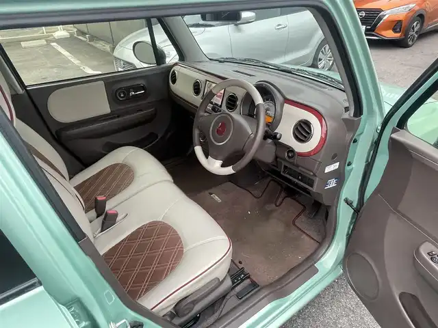 スズキ ラパン ショコラ X 愛知県 2014(平26)年 10.9万km フォレストアクアメタリック/ホワイト 【(株)IDOMが運営する【じしゃロン名古屋鳴海店】の自社ローン対象車両になります。こちらは現金ご利用時の価格です。自社ローンご希望の方は別途その旨お申付け下さい。】/メモリナビ（CD/DVD/フルセグTV/BT）/ETC/スマートキー/前後ドラレコ/スペアキー/HID/オートエアコン