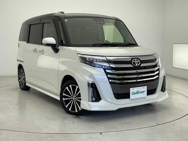トヨタ ルーミー カスタムG－T 千葉県 2022(令4)年 3.8万km ブラックマイカメタリック/パールホワイト2トーン 衝突軽減ブレーキ/純正SDナビ/（フルセグ/Bluetooth/USB/FM/AM）/全方位カメラ/ETC/ドライブレコーダー/アイドリングストップ/デジタルインナーミラー/シートカバー/シートヒーター（運転席＋助手席）/LEDヘッドライト/電動格納ミラー