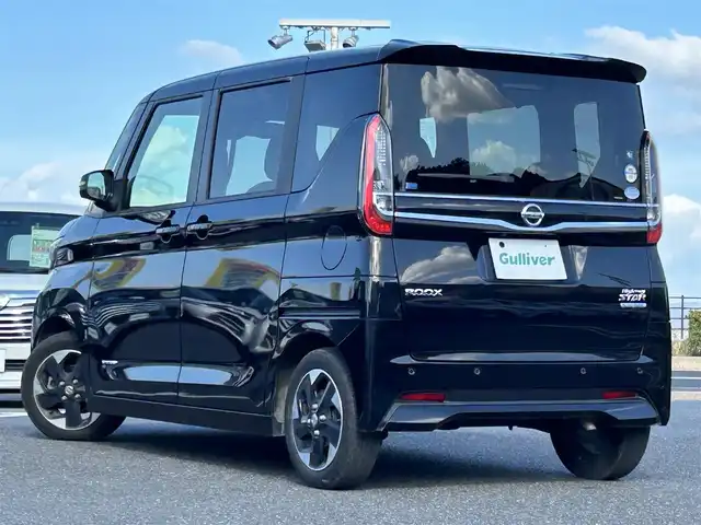 日産 ルークス HWS X プロパイロットED 島根県 2021(令3)年 4.3万km ブラック 登録時走行距離42300km/純正SDナビ(Bluetooth・AM・FM・CD)/フルセグTV/プロパイロット/両側パワースライドドア/デジタルミラー/ETC/全周囲カメラ/純正フロアマット/純正AW/後方コーナーセンサー/LEDヘッドライト/オートライト/シートバックテーブル/ロールサンシェード/禁煙車