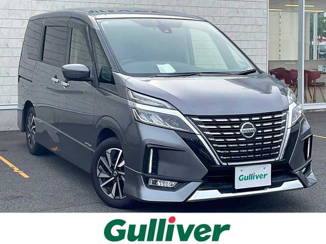 日産 セレナ ハイウェイスター G 茨城県 2021(令3)年 8.1万km ダークメタルグレー エマージェンシーブレーキ/プロパイロット /純正ナビ/　　CD/DVD/BD/BT/フルセグ/アラウンドビューモニター/両側パワースライドドア /LEDオートライト/合皮シート/純正16インチアルミホイール/インテリジェントルームミラー/電動パーキングブレーキ/ブレーキホールド/クリアランスソナー /アイドリングストップ/ステアリングスイッチ/スマートキー/ETC