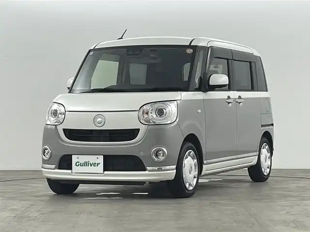 ダイハツ ムーヴ キャンバス G ブラックインテリア リミテッド SAⅢ 福島県 2020(令2)年 4.7万km パールホワイトⅢ/スムースグレーマイカメタリック 2トーン スマートアシスト3/・衝突軽減ブレーキ/・車線逸脱警報装置/・コーナーセンサー/・先行車発進お知らせ機能/社外ナビ/・型番：CN-R05WD/・フルセグTV/Bluetooth/CD/DVD/・全方位カメラ/・ETC/・ドライブレコーダー/両側パワースライドドア/アイドリングストップ/革巻きステアリング/・ステアリングリモコン/ベンチシート/プッシュスタート/・スマートキー/・スペアキー/LEDヘッドライト/・オートライト/・フォグライト/純正フロアマット/ドアバイザー