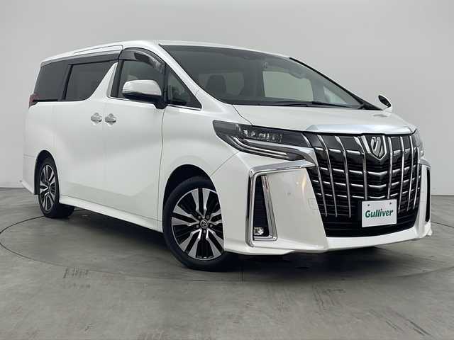 トヨタ アルファード S Cパッケージ 兵庫県 2019(令1)年 5.1万km ホワイトパールクリスタルシャイン ・純正9インチナビ/TV/BT/SD/USB/CD/DVD/・バックカメラ/・ビルトインETC/・社外前後ドライブレコーダー/・革シート/・前席パワーシート/・前席シートヒーター/・前席エアシート/・Toyota　Safety　Sense/・プリクラッシュセーフティ/・レーントレーシングアシスト/・レーダークルーズコントロール（全車速追従機能付）/・ロードサインアシスト/・アダプティブハイビームシステム/・先行車発進告知機能/・クリアランスソナー/・両側パワースライドドア/・パワーバックドア/・LEDライト/・LEDフォグランプ/・ステアリングヒーター/・純正18インチアルミホイール/・スマートキー/・プッシュスタート