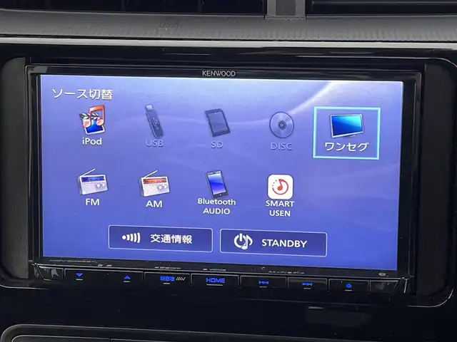 トヨタ アクア S 熊本県 2018(平30)年 6.8万km スーパーホワイトⅡ 禁煙車　/社外ナビ（ＣＤ・ＤＶＤ・ワンセグ・ＢＴ・ＵＳＢ）/ビルトインＥＴＣ　/衝突軽減ブレーキ　/レーンキープアシスト　/横滑り防止　/ドアバイザー/社外フロアマット　/リモコンキー/スペアキー1本