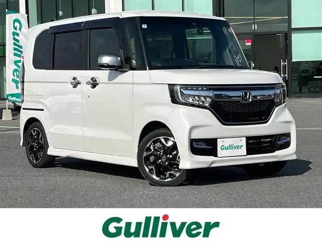 ホンダ Ｎ ＢＯＸ カスタム G EX ターボ ホンダセンシング 奈良県 2018(平30)年 4.1万km プラチナホワイトパール 純正メモリナビ　[VXM-185VFi]/バックカメラ　/フルセグＴＶ　/両側パワースライドドア　/純正１４インチＡＷ　/前後ドライブレコーダー　/衝突被害軽減システム　/パドルシフト　/車線逸脱警報　/ハーフレザーシート /レーンキープアシスト