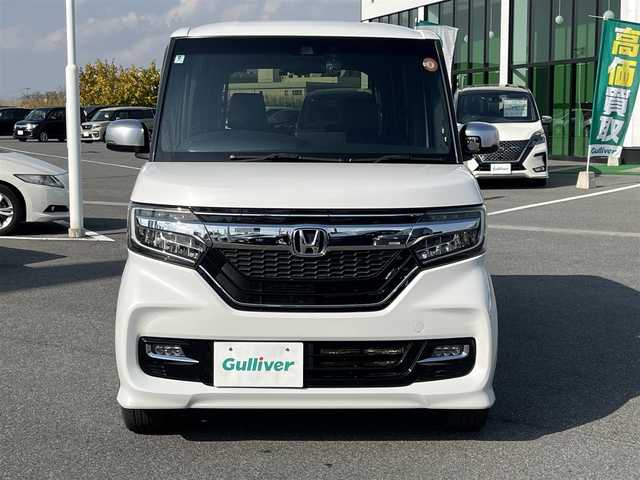 ホンダ Ｎ ＢＯＸ カスタム G EX ターボ ホンダセンシング 広島県 2018(平30)年 4.1万km プラチナホワイトパール 純正メモリナビ　[VXM-185VFi]/バックカメラ　/フルセグＴＶ　/両側パワースライドドア　/前後ドライブレコーダー　/衝突被害軽減システム　/パドルシフト　/車線逸脱警報　/ハーフレザーシート /レーンキープアシスト/ETC/LEDヘッドライト/フォグランプ/ドアバイザー/純正１５インチAW