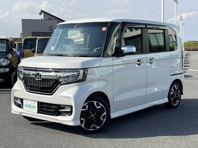 ホンダ Ｎ ＢＯＸ カスタム G EX ターボ ホンダセンシング 広島県 2018(平30)年 4.1万km プラチナホワイトパール 純正メモリナビ　[VXM-185VFi]/バックカメラ　/フルセグＴＶ　/両側パワースライドドア　/前後ドライブレコーダー　/衝突被害軽減システム　/パドルシフト　/車線逸脱警報　/ハーフレザーシート /レーンキープアシスト/ETC/LEDヘッドライト/フォグランプ/ドアバイザー/純正１５インチAW