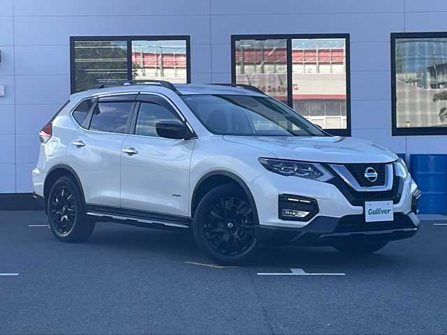 日産 エクストレイル ハイブリッド 20X エクストリーマーX 山口県 2017(平29)年 5.8万km ブリリアントホワイトパール 純正９インチナビ/・フルセグテレビ/・DVD再生機能/・Bluetooth/バックカメラ/パワーバックドア/エマージェンシーブレーキ/ALL　MODE　４×４-i/ヒルディセントコントロール/シートヒーター/LEDヘッドライト/オートライト/コーナーセンサー/ドライブレコーダー/ステアリングスイッチ/純正１８AW/ETC/スマートキー/プッシュスタート/スペアキー有/取扱説明書