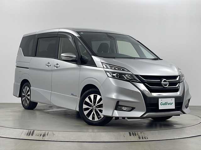 日産 セレナ ハイウェイスター プロパイロットED 埼玉県 2016(平28)年 6.7万km ブリリアントシルバー 純正後席モニター/純正ナビ（MM516D-L）（SD無し動作未確認）/バックカメラ/アダプティブクルーズコントロール/プロパイロット/両側パワースライドドア/ビルトインＥＴＣ/クリアランスソナー/横滑り防止装置/衝突軽減ブレーキ/プッシュスタート/アイドリングストップ/純正フロアマット/LEDオートヘッドライト/純正アルミホイール/フロントフォグランプ