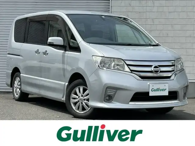 日産 セレナ ハイウェイスター Vセレクション 道東・釧路十勝 2012(平24)年 10.1万km ブリリアントシルバー 4WD/純正ナビ/フルセグTV/バックカメラ/両側パワースライドドア/クルーズコントロール/プッシュスタート/スマートキー/ドアバイザー/フロアマット/革巻きステアリング/イベライザー/社外AW付夏タイヤ積込