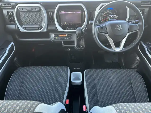 スズキ ハスラー HYBRID X 群馬県 2020(令2)年 4.7万km アクティブイエロー/ホワイト2トーンルーフ 純正SDナビ/　(AM/FM/SD/TV/USB/BT/CD/DVD/i Pod)/全方位カメラ/スズキセーフティーサポート/デュアルカメラブレーキサポート/誤発進抑制機能/レーンキープアシスト/リアパーキングソナー/ふらつき防止装置/アイドリングストップ/純正ドライブレコーダー(前方のみ)/ETC2.0/前席シートヒーター/純正フロアマット/純正ドアバイザー/ステアリングリモコン/LEDヘッドライト/フロントフォグランプ/SPORTモード/スペアキー1