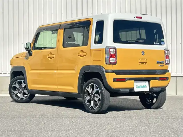 スズキ ハスラー HYBRID X 群馬県 2020(令2)年 4.7万km アクティブイエロー/ホワイト2トーンルーフ 純正SDナビ/　(AM/FM/SD/TV/USB/BT/CD/DVD/i Pod)/全方位カメラ/スズキセーフティーサポート/デュアルカメラブレーキサポート/誤発進抑制機能/レーンキープアシスト/リアパーキングソナー/ふらつき防止装置/アイドリングストップ/純正ドライブレコーダー(前方のみ)/ETC2.0/前席シートヒーター/純正フロアマット/純正ドアバイザー/ステアリングリモコン/LEDヘッドライト/フロントフォグランプ/SPORTモード/スペアキー1