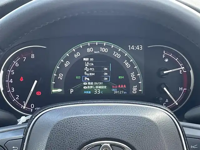 トヨタ ＲＡＶ４ G 滋賀県 2019(令1)年 4万km アティチュードブラックマイカ ガソリン/4WD/CVT/純正7インチナビ(NSZT-W68T)/【AM/FM/CD/DVD/SD/TVフルセグ/Bluetooth】/ビルトインETC/ドライブレコーダー/パワーバックドア/シートヒーター/エアシート/パワーシート/黒革シート/トヨタセーフティセンス/・プリクラッシュ/・レーンキープアシスト/・レーダークルーズコントロール（全車速追従機能付き）/・標識検知機能/バックカメラ/ブラインドスポットモニター/横滑り防止装置/電動サイドブレーキ/革巻きステアリング/ステアリングヒーター/ステアリングスイッチ/オートライト/LEDヘッドライト/電動格納ウインカーミラー/純正ドアバイザー/純正フロアマット