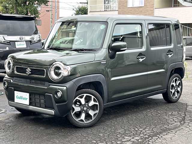 スズキ ハスラー HYBRID X 道東・釧路十勝 2021(令3)年 4.2万km クールカーキPM 4WD/禁煙車/寒冷地仕様/社外ナビ SL3118NV/（BT/CD/DVD/AUX）/バックカメラ/ドライブレコーダー/前席シートヒーター/アイドリングストップ/衝突被害軽減ブレーキ/革巻きステアリング/ステアリングスイッチ/コーナーセンサー/ETC/LEDヘッドライト/電動格納ミラー/フロアマット/保証書/取扱説明書/スペアキー1本