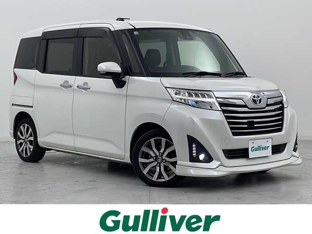 トヨタ ルーミー カスタムG－T 宮城県 2018(平30)年 7.8万km パールホワイトⅢ スマートアシスト/・衝突回避支援ブレーキ機能/・車線逸脱警報機能/・クルーズコントロール/純正ナビ/・フルセグTV/・BT.CD/DVD.SD/両側パワースライドドア/シートヒーター（D/N)/革巻きステアリング/ステアリングスイッチ/ビルトインETC/ドライブレコーダー/プッシュスタート/純正AW/LEDヘッドライト/LEDフォグ/純正フロアマット/アイドリングストップ