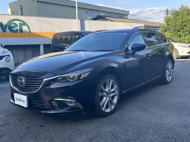 マツダ アテンザ ワゴン 20S プロアクティブ 静岡県 2015(平27)年 6万km ジェットブラックマイカ ワンオーナー/純正ナビ/フルセグTV/DVD/CD/BT/衝突軽減ブレーキ/レーンキープアシスト/ヘッドアップディスプレイ/レーダークルーズコントロール/ブラインドスポットモニター/バックソナー/ビルトインETC/LEDヘッドライト/LEDフォグ/ステアリングスイッチ/ルーフレール/純正19インチAW/スマートキー×2/保証書/取扱説明書/H30/R2/R3/R4/R6点検記録簿有