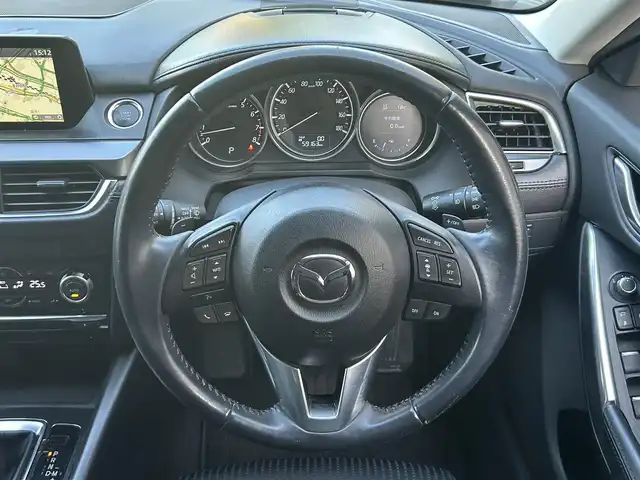 マツダ アテンザ ワゴン 20S プロアクティブ 静岡県 2015(平27)年 6万km ジェットブラックマイカ ワンオーナー/純正ナビ/フルセグTV/DVD/CD/BT/衝突軽減ブレーキ/レーンキープアシスト/ヘッドアップディスプレイ/レーダークルーズコントロール/ブラインドスポットモニター/バックソナー/ビルトインETC/LEDヘッドライト/LEDフォグ/ステアリングスイッチ/ルーフレール/純正19インチAW/スマートキー×2/保証書/取扱説明書/H30/R2/R3/R4/R6点検記録簿有