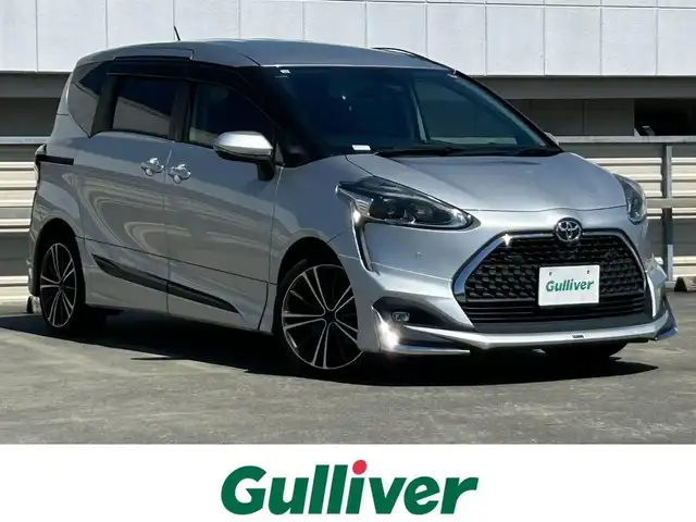 トヨタ シエンタ G クエロ 静岡県 2018(平30)年 5.6万km シルバーM 後期型/モデリスタエアロＦＳＲ/トヨタセーフティセンス/オートハイビーム/プリクラッシュ/レーンディパーチャー/９型ナビ/フルセグＴＶ/ＤＶＤ再/バックカメラ/ＨＤＭＩポート/ハーフレザー/ハンドル＆シートヒーター/ＬＥＤヘッド/フォグライト/社外１７ＡＷ