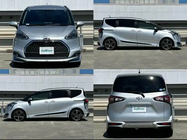 トヨタ シエンタ G クエロ 静岡県 2018(平30)年 5.6万km シルバーM 後期型/モデリスタエアロＦＳＲ/トヨタセーフティセンス/オートハイビーム/プリクラッシュ/レーンディパーチャー/９型ナビ/フルセグＴＶ/ＤＶＤ再/バックカメラ/ＨＤＭＩポート/ハーフレザー/ハンドル＆シートヒーター/ＬＥＤヘッド/フォグライト/社外１７ＡＷ