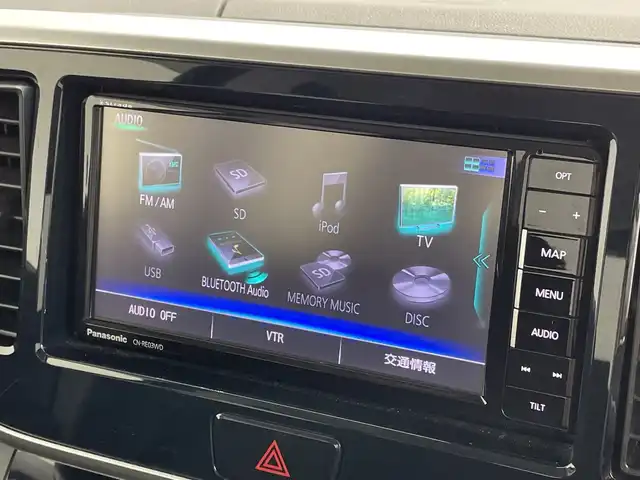 日産 デイズ ルークス ハイウェイスターX 大分県 2017(平29)年 7万km ブラック ストラーダメモリナビ【CN-RE03WD】/　フルセグTV/Bluetooth/CD/DVD/USB/アラウンドビューモニター/両側パワースライドドア/衝突被害軽減ブレーキ/横滑り防止装置/アイドリングストップ/オートマチックハイビーム/LEDヘッドライト/禁煙車