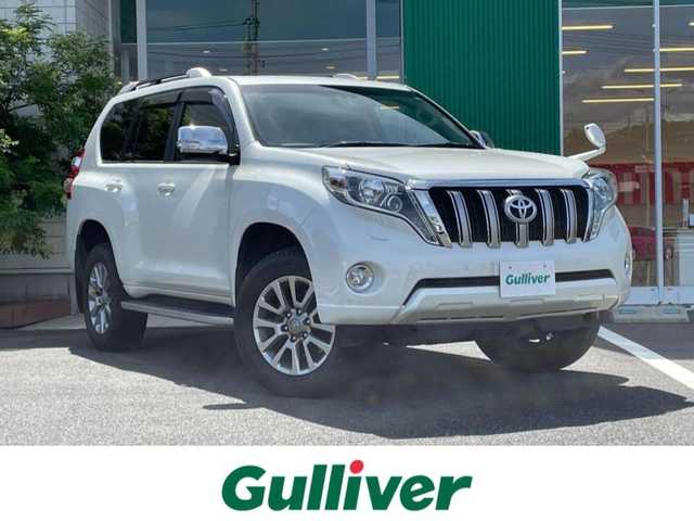 トヨタ ランドクルーザー プラド TX Lパッケージ・G－フロンティア 岡山県 2017(平29)年 4.5万km ホワイトパールクリスタルシャイン 純正7インチナビ　NSZT-W66T/フルセグTV、CD、BluetootH、AM、FM/バックカメラ/クルーズコントロール/前席シートヒーター/サンルーフ/前方ドライブレコーダー　DRV-240/前席パワーシート/ブラウンレザーシート/ルーフレール/前後コーナーセンサー/ビルトインETC