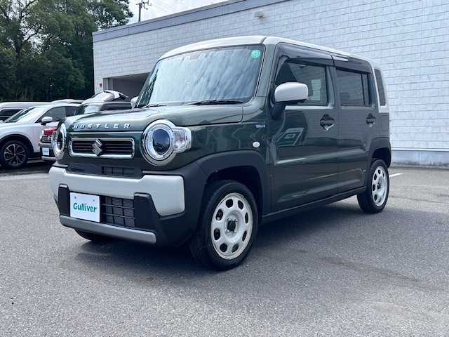 スズキ ハスラー HYBRID G 大阪府 2024(令6)年 0.4万km クールカーキパールメタリック/ソフトベージュメタリック ディスプレイオーディオ　（FH-8500US）/Ｂｌｕｅｔｏｏｔｈ　/バックカメラ　/ＡＵＸ　/レーダークルーズコントロール　/シートヒーター　/パーキングセンサー　/ＬＥＤヘッドライト　/オートライト　/ＥＴＣ　/スマートキー