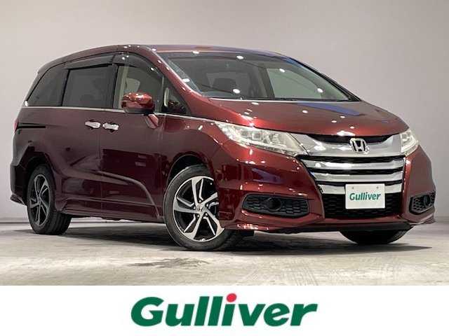 ホンダ オデッセイ G エアロパッケージ 宮城県 2015(平27)年 7.9万km プレミアムディープロッソパール パワースライドドア（両側）/純正ナビ/・フルセグTV/・Bluetooth/・CD/DVD/・ビルドインETC/・バックカメラ/クルーズコントロール/オットマン/LEDヘッドライト/オートライト/リモコンキー/スペアキー/ダブルエアコン