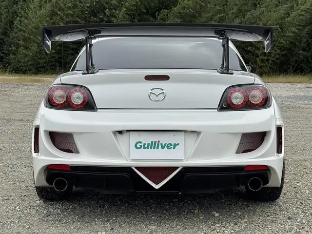 マツダ ＲＸ－８ スピリットR 兵庫県 2013(平25)年 6.9万km クリスタルホワイトパールマイカ RE雨宮リアスポイラー/RE雨宮エンジンフード/NRFフロントバンパー/アブフラッグリアバンパー/RE雨宮シフトノブ/TEIN車高調/純正19インチ鍛造AW/純正ナビ/フルセグTV/DVD再生可/Bluetooth接続可/バックカメラ