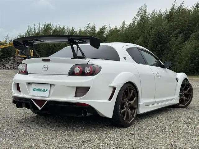 マツダ ＲＸ－８ スピリットR 兵庫県 2013(平25)年 6.9万km クリスタルホワイトパールマイカ RE雨宮リアスポイラー/RE雨宮エンジンフード/NRFフロントバンパー/アブフラッグリアバンパー/RE雨宮シフトノブ/TEIN車高調/純正19インチ鍛造AW/純正ナビ/フルセグTV/DVD再生可/Bluetooth接続可/バックカメラ