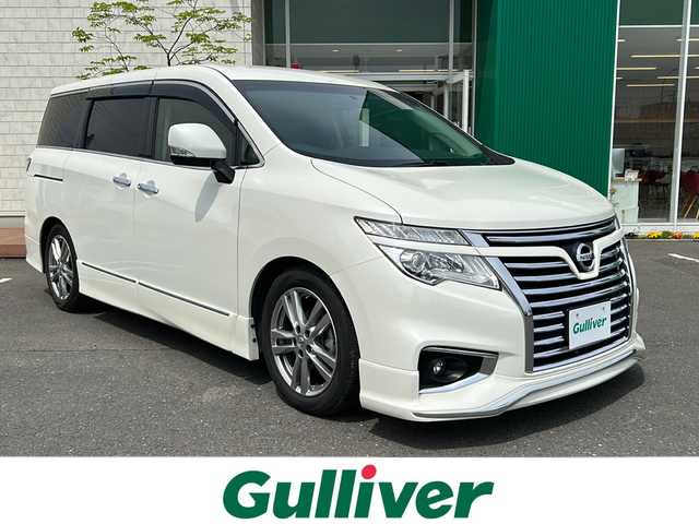 日産 エルグランド 250ハイウェイスターS 青森県 2018(平30)年 9.9万km ブリリアントホワイトパール 4WD/社外メモリナビ・フルセグTV/CD・DVD・Bluetooth・SD/社外フリップダウンモニター/バックカメラ/両側パワースライドドア/バックドアイージークローザー/合皮コンビシート/クルーズコントロール/ETC/LEDヘッドライト/フォグランプ/フロントスポイラー/18インチアルミホイール/社外車高調(TEIN)