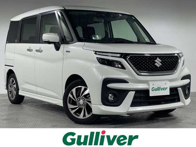 スズキ ソリオ バンディット HV SV 神奈川県 2023(令5)年 4.4万km ピュアホワイトP 衝突軽減ブレーキ/全方位カメラ/両側パワースライドドア/純正９インチナビ/CD/DVD/BT/フルセグＴＶ/レーダークルーズコントロール/シートヒーター/純正１５インチアルミホイール/ＬＥＤヘッドライト/オートライト/前方ドラレコ/前席シートヒーター/スマートキー×２/ビルトインETC