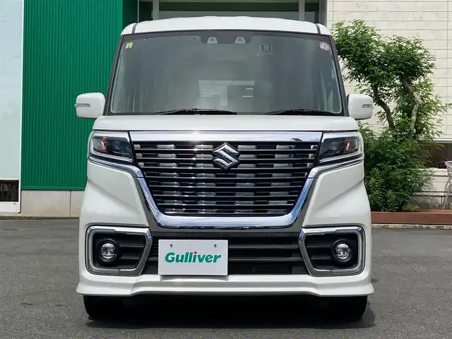 スズキ スペーシア カスタム HYBRID XS ターボ 静岡県 2020(令2)年 5万km ピュアホワイトP エンジンスタートボタン/保証書/取扱説明書/ワンオーナー/パワーステアリング/パワーウィンドウ/パドルシフト/アイドリングストップ/ターボ/スマートキー/オートエアコン/スペアキー/クルーズコントロール（追従あり）/USB入力端子/ETC/SDナビ（CD/DVD/BT/フルセグ）/ドライブレコーダー前後/ベンチシート/フロアマット/D席シートヒーター/両側パワースライドドア/純正アルミホイール/ABS/横滑り防止装置/コーナーセンサー/レーンキープアシスト/盗難防止装置/オートライト/オートマチックハイビーム/LEDヘッドライト/W+サイドエアバック/衝突軽減システム