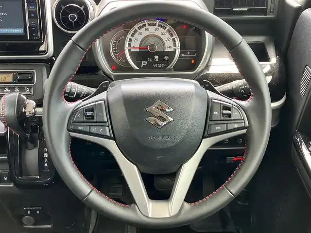 スズキ スペーシア カスタム HYBRID XS ターボ 静岡県 2020(令2)年 5万km ピュアホワイトP エンジンスタートボタン/保証書/取扱説明書/ワンオーナー/パワーステアリング/パワーウィンドウ/パドルシフト/アイドリングストップ/ターボ/スマートキー/オートエアコン/スペアキー/クルーズコントロール（追従あり）/USB入力端子/ETC/SDナビ（CD/DVD/BT/フルセグ）/ドライブレコーダー前後/ベンチシート/フロアマット/D席シートヒーター/両側パワースライドドア/純正アルミホイール/ABS/横滑り防止装置/コーナーセンサー/レーンキープアシスト/盗難防止装置/オートライト/オートマチックハイビーム/LEDヘッドライト/W+サイドエアバック/衝突軽減システム