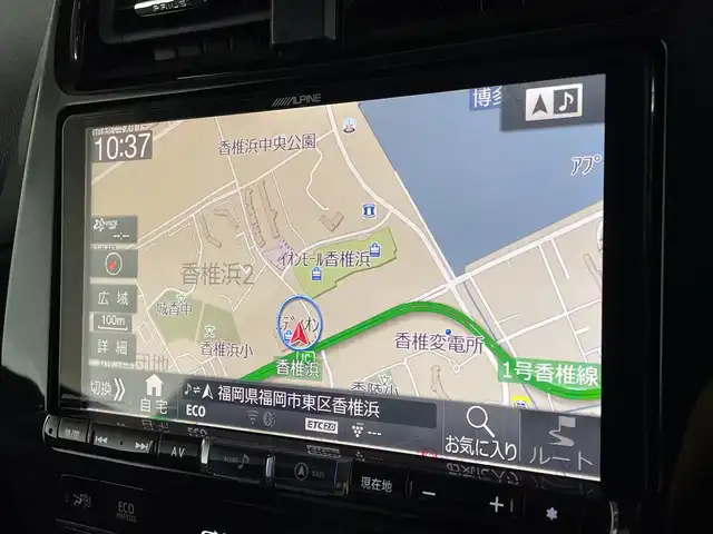 トヨタ プリウス A プレミアム　ツーリングセレ 福岡県 2017(平29)年 5.9万km グレーメタリック アルパイン9インチナビ/（フルセグ、BT、AMFM、CDDVD）/ドラレコ/バックモニター/横滑り防止装置/コーナーセンサー（前後）/レーンキープアシスト/衝突被害軽減システム/レーダークルーズコントロール/ETC/100V充電/シートヒーター/パワーシート/BSM/パーキングアシスト/ドアバイザー/ステアリングスイッチ/スマートキー（スペア1本）