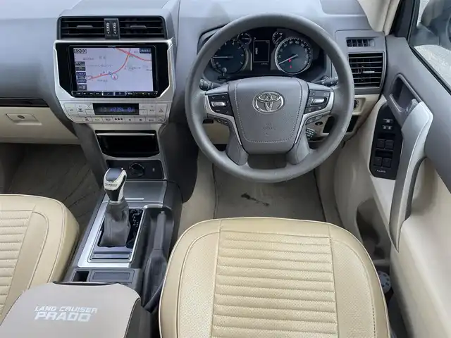 トヨタ ランドクルーザー プラド TX 福島県 2022(令4)年 2.8万km ホワイトパールクリスタルシャイン ワンオーナー/４WD/社外ナビ（アルパイン）/　　　（CD，DVD，FM，AM，BT，TV，HDMI）/デジタルインナーミラー/社外マフラー（M，zSPEED）/社外サスペンション（JAOS）/社外20インチホイール（M，zSPEED）/Bカメラ/クルコン追尾あり/レーンキープアシスト/横滑り防止/オートライト/オートハイビム/ETC/カーテンエアバッグ