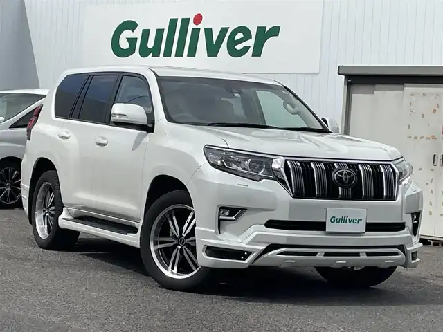 トヨタ ランドクルーザー プラド TX 福島県 2022(令4)年 2.8万km ホワイトパールクリスタルシャイン ワンオーナー/４WD/社外ナビ（アルパイン）/　　　（CD，DVD，FM，AM，BT，TV，HDMI）/デジタルインナーミラー/社外マフラー（M，zSPEED）/社外サスペンション（JAOS）/社外20インチホイール（M，zSPEED）/Bカメラ/クルコン追尾あり/レーンキープアシスト/横滑り防止/オートライト/オートハイビム/ETC/カーテンエアバッグ