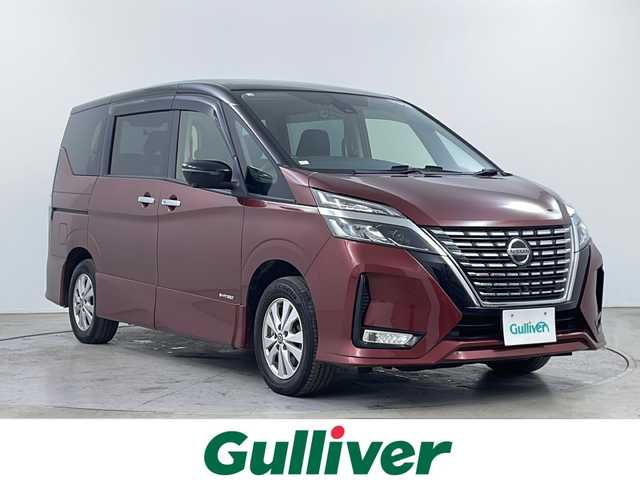 日産 セレナ ハイウェイスター V 道央・札幌 2020(令2)年 10.1万km マルーンレッド 2トーン ・4WD/・エマージェンシーブレーキ/・純正オプションナビ/・Bluetooth/CD/DVD/フルセグTV/・アラウンドビューモニター/・両側パワースライドドア/・ハンズフリーオートスライドドア/・シートヒーター運転席/助手席/・オートクルーズコントロール/・ステアリングヒーター/・LEDヘッドライト/・オートライト/・ドライブレコーダー前後（ZDR017）/・後側方車両検知警報/・横滑り防止装置/・レーンキープアシスト/・盗難防止装置/・ABS