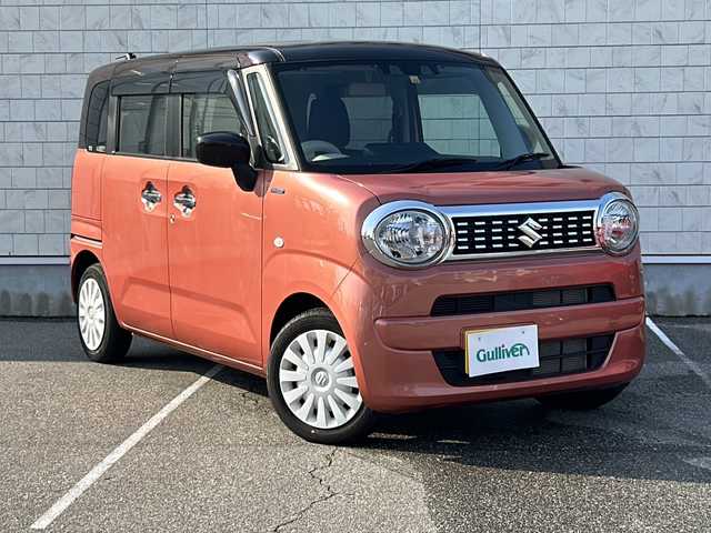 スズキ ワゴンＲ スマイル HYBRID S 富山県 2022(令4)年 1.7万km コーラルオレンジメタリック/アーバンブラウン2トーン ワンオーナー/衝突軽減ブレーキ/純正ＳＤナビ/（Disc、Bluetooth、フルセグ、USB、AUX、HDMI）/両側パワースライドドア/シートヒーター/クリアランスソナー/レーンキープアシスト/コーナーセンサー/横滑り防止装置/オートマチックハイビーム/LEDヘッドライト/盗難防止装置/W＋サイドエアバック/スペアキー/保証書・取説有