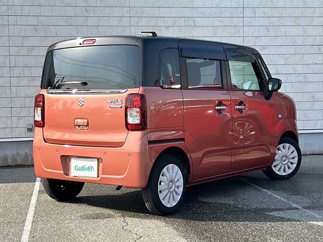 スズキ ワゴンＲ スマイル HYBRID S 富山県 2022(令4)年 1.7万km コーラルオレンジメタリック/アーバンブラウン2トーン ワンオーナー/衝突軽減ブレーキ/純正ＳＤナビ/（Disc、Bluetooth、フルセグ、USB、AUX、HDMI）/両側パワースライドドア/シートヒーター/クリアランスソナー/レーンキープアシスト/コーナーセンサー/横滑り防止装置/オートマチックハイビーム/LEDヘッドライト/盗難防止装置/W＋サイドエアバック/スペアキー/保証書・取説有