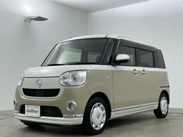 ダイハツ ムーヴ キャンバス G メイクアップ VS SAⅢ 岡山県 2021(令3)年 2.9万km パールホワイトⅢ/ナチュラルベージュマイカメタリック 2トーン 純正ナビ/【フルセグTV/Bluetooth/DVD】/全方位カメラパッケージ/純正15inアルミホイール+サマータイヤ：装着/TVキャンセラー/ビルトインETC/LEDヘッドライト（AUTO機能付き）/シートヒーター/横滑り防止機能/衝突軽減システム/車線逸脱防止システム/スマートキー/プッシュスタート/コーナーセンサー/フロアマット