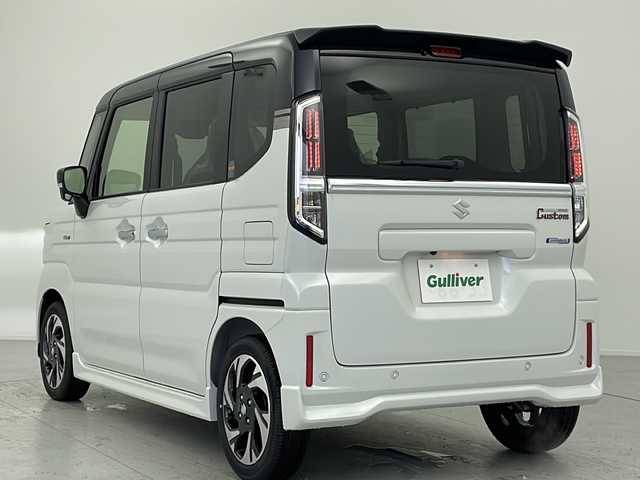 スズキ スペーシア カスタム HYBRID XS 愛知県 2025(令7)年 0.1万km未満 ピュアホワイトパール/ブラック2トーン 登録時走行距離６km/届出済未使用車/８インチ純正ナビ　/・フルセグ/・Bluetooth/・androidauto/全方位モニター/デュアルセンサーブレーキサポートII/アダプティブクルーズコントロール/車線逸脱抑制機能/ヘッドアップディスプレイ/標識認識/発進時おしらせ/誤発進抑制/横滑り防止/ハイビームアシスト/ステアリングヒーター/シートヒーター/電動パーキングブレーキ