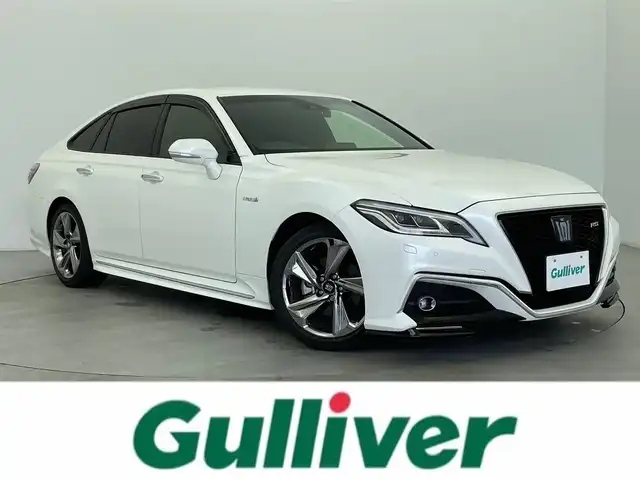 トヨタ クラウン ハイブリッド RS 富山県 2018(平30)年 3.4万km ホワイトパールクリスタルシャイン 社外前後ドラレコ/純正ナビ（CD bluetooth MSV）/フルセグTV/バックカメラ/前後コーナーセンサー/ビルトインETC/前席パワーシート・シートヒーター /ACC/プリクラッシュセーフティ/LTA（操舵支援有り。センタートレース制御有り。）/先行車発進告知/LEDヘッドライト/フォグ/スマートキー＋プッシュスタート/パドルシフト/オートホールド/EV MODE/DRIVE MODE切り換え（comfort eco normal sport sport+）/ステアリングヒーター/保証書、取説/スペアキー