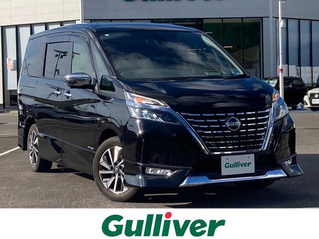 日産 セレナ ハイウェイスター V 佐賀県 2020(令2)年 4.7万km ダイヤモンドブラック 純正エアロ/純正ナビ/アラウンドビューモニター/フリップダウンモニター/エマージェンシーブレーキ/LDW/オートハイビーム/クルーズコントロール/両側パワースライドドア/ETC/プッシュスタート/インテリジェントキー/LEDヘッドライト/フォグライト/純正アルミホイール